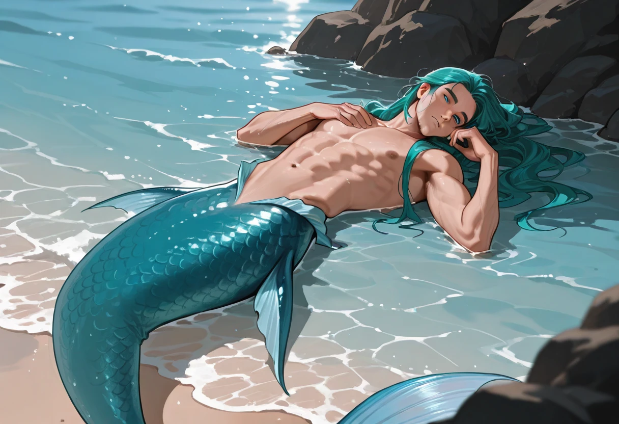 a sexy male mermaid boy