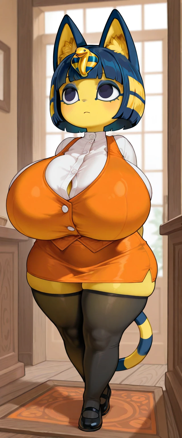 (best quality,4k,8k,highres,masterpiece:1.2), ultra-detailed, UHD, studio lighting, ultra-fine painting,sharp focus, physically-based rendering, extreme detail description, professional, vivid colors, bokeh, dextersmom, 1woman, sexy woman, mature, milf, huge breasts, large breasts, curvy, voluptuous, completely nude, nude, ass, nipples, gloves, earrings, smile, standing, from back, house, indoors
