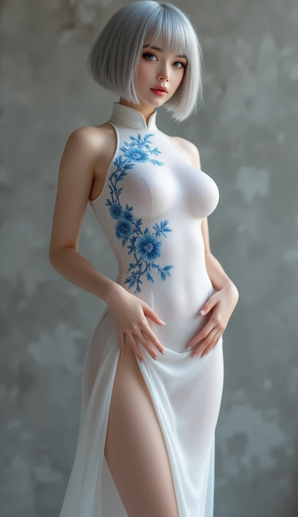 ((最大16K解像度のmasterpiece:1.6)),beautiful,Highest quality,Absolutely wonderful,Very detailed,Ultra-high resolution,masterpiece,Realistic,Realistic,Increased depth of field,Cinematic Light,
One elegant mature woman, Long black hair,精巧なディテールのbeautiful顔,Face with a gentle expression,Transparent white skin,Very delicate skin texture,Great proportions,Anatomically correct body,
high slit dress,Gorgeous colors,Gorgeous and detailed pattern,Beautifully detailed pattern,Detailed cloth texture,
Black Background,((Dramatic Angle:1.3)),