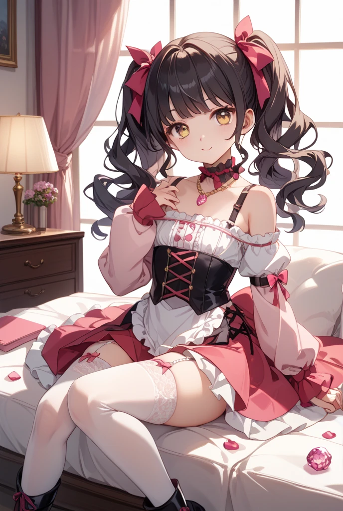 (masterpiece, best quality), 1girl, playboy bunny, thighhighs, sitting, looking at viewer, all fours, ass, bed, steaming body, blush, heart