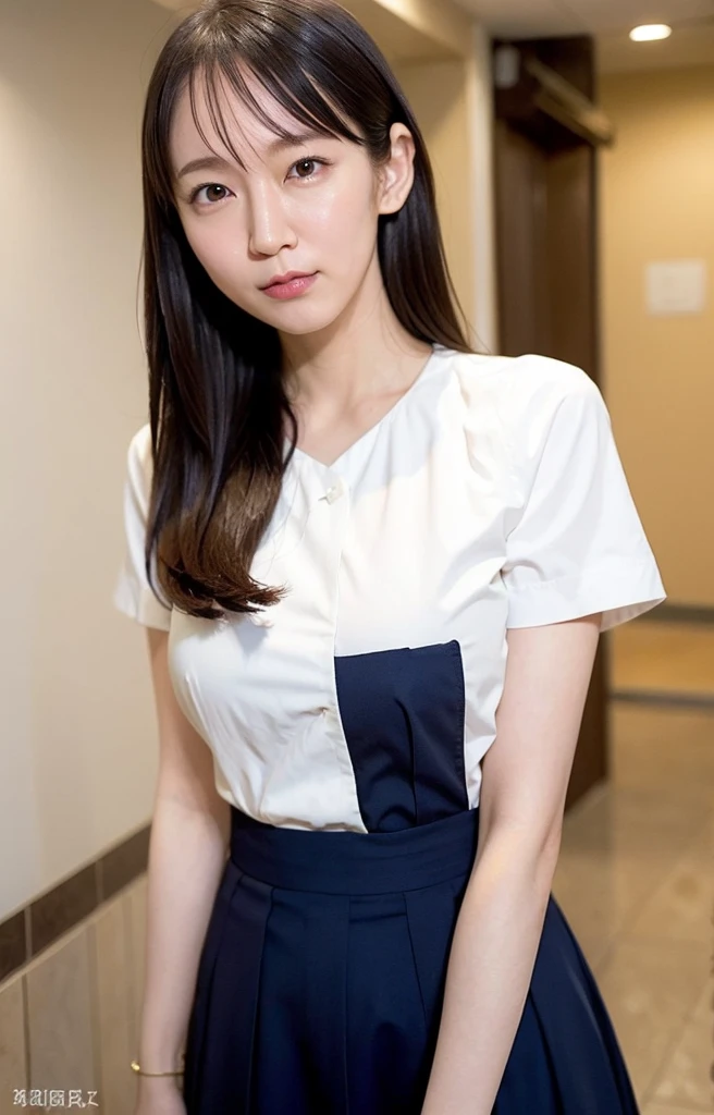 (top-quality, 16K, ​masterpiece:1.3), (ultra detailed), (masterpiece), (best quality), Highest quality, Realistic, Surreal, Highest quality, Extremely detailed CG, Very delicate, 16K wallpaper, High resolution, BREAK ((Silky hair)), ((medium Hair:1.5)), ((high ponytail:1.5)), (hime style:1.2), (hime cut:1.2), ((asymmetrical bangs)), (a woman in a management position at a prestigious company), ((solo)), ((8 heads tall)), ((38歳)), BREAK ((upper body:1.4)), ((look into the viewer's eyes:1.5)), ((looking at viewer:1.5)), ((Front view:1.5)), ((from front:1.5)), BREAK ((mole, beauty mark:1.3)), short arms, ((small eyes)), fleeting atmosphere, ((thin eyebrows:1.4)), ((thin lips:1.5)), (embarrassed, blush), ((orgasm:1.4)), ((ecstasy:1.5)), (slut:1.2), (fucked silly:1.2), BREAK (very beautiful woman), ((UNTITLED business suit:1.5)), ((Very simple necklace)), ((earrings)), ((With a large window Japanese office)), ((Working at desk:1.4)), Japanese, slender body, very detailed, detailed fingers, detailed hands, detailed eyes, detailed legs, accurate and perfect human anatomy, real human skin,