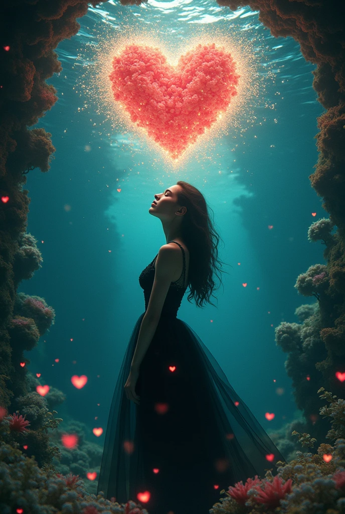masterpiece,highres,1girl,fashion,romantic aura,love-tunnel,water lake,heart patterned dress,<lora:PsycoRetroDystopia_Style:1>,<lora:perfect feet:1>,<lora:Perfect Hands:1>,