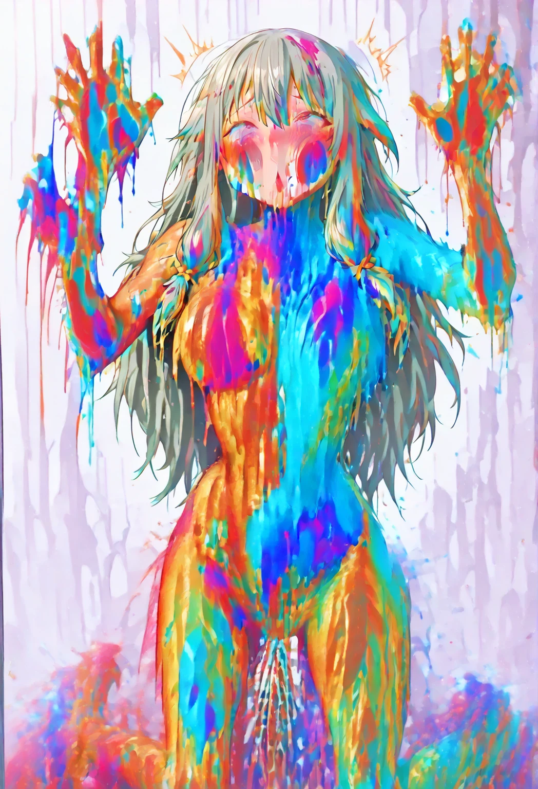 NSFW, Seductive psychedelic horror, nipples, Trippy Hentai, body horror, having sex, real breasts, surreal Sex, LSD trip, sensual, psychedelic vaginal sex, vaginal penetration, provocative, very colorful, glowing