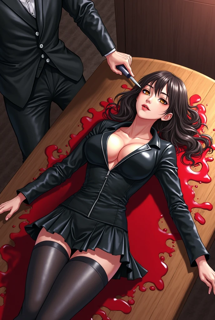 comic storyboard，anatomically correct,1beautiful girl, long hair,smile,barefoot,lace top,sexy, shiny leggings, thin gap，camel toe，high heels，cleavage,crossed legs,large breasts,leg tattoo,long hair,smile,toenails,) standing,trample，cuts,defloration,indoor,couple,femdom,hetero,saliva , mucus，femdom,blood on clothes,blood on hands,blood splatter,open mouth,kneeling man,sit,trembling man,dead man,sit,bruise man,lying man,man cum,bleeding man,(masterpiece, best quality:1.2)
