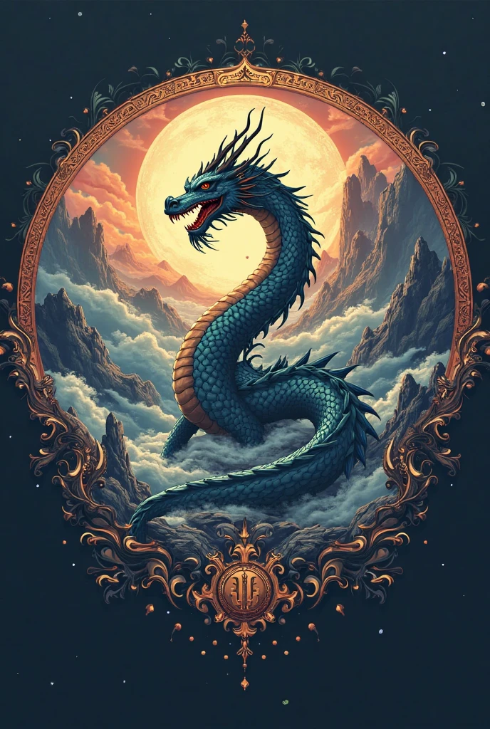 a fierce dragon perched atop a rocky cliff, its scales glistening in the moonlight. Surrounding the dragon are treasures and artifacts from long-lost civilizations, adding an air of mystery and adventure to the scene. The sky is filled with swirling clouds and the faint outline of a castle in the distance, white background