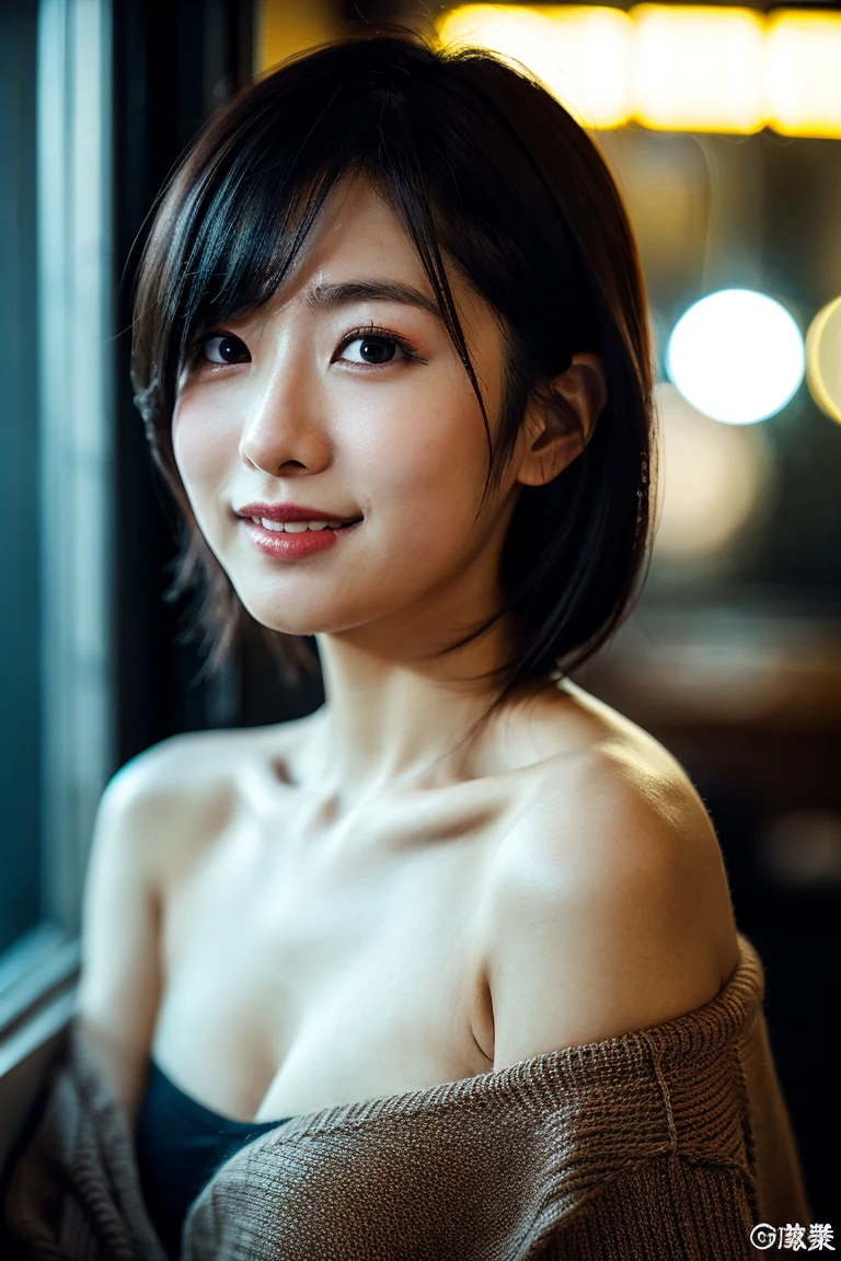 ((64K, UHD, Best Quality, Masterpiece: 1.2), (Realistic, Photorealistic: 1.37), (nsfw, nude, topless, nipple:1.4), Ultra Detail, (Tokyo, Busy Street, Night, Rain: 1.2), Professional Lighting, Photon Mapping, Radiosity, Physically Based Rendering, Masterpiece, Rich Detail, (Fine Face),(Fine Eyes), (Clear Face), (Detailed Face Description), (Detailed Hand Description), ( masterpiece), realistic, extreme light and shadow, shiny skin,shiny hair, wet skin, one girl, 18 years old, Japan, cute, (smile,happy:1.2)(gradient brown hair, short curly hair:1.2),small tall, slender: 1.2、double, fine clavicle, clavicle, (small breasts, flat chest:1.37),(front view, Cowboy Shot: 1.3), ( nude, nsfw, sideboob, Bare Waist, Bare Armpit, Cleavage: 1.2), half body shot, Tousled Hair