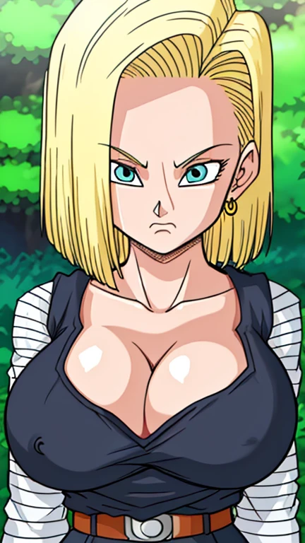 masterpiece, detailed face,
android 18, buu saga, , 1girl, solo, looking at viewer, short hair, blue eyes, blonde hair, collarbone,
(City),( street),((huge tits:1.2)),cleavage, forest, upper body, lying on field, hovering,
midair,
black shirt, long sleeves, striped sleeves, hoop earrings, shoes, orange socks, belt, high waist pants,( embarrassed :1.3),(blush)