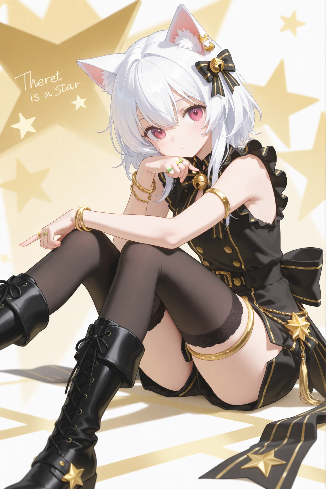 Young woman cheongsam illustration, masutepiece, Fine details, 4K, 8K, 12K, Solo, 1 person, Beautiful Girl, caucasian female, age19、Sixteen Nights 、Silver hair, short, Black cheongsam、Black gloves、Slit in clothes