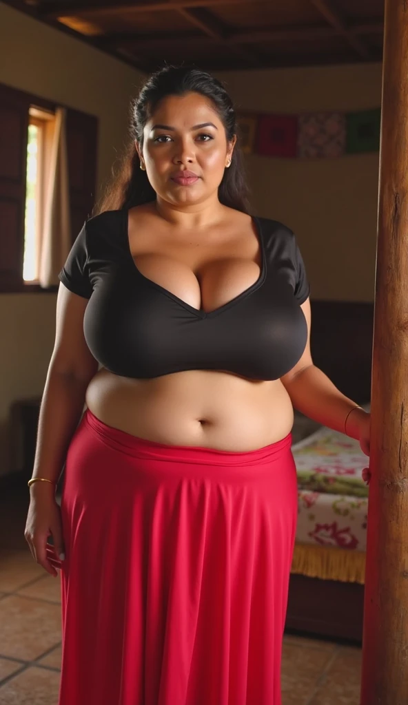 Fat Mexican whore in a miniskirt 