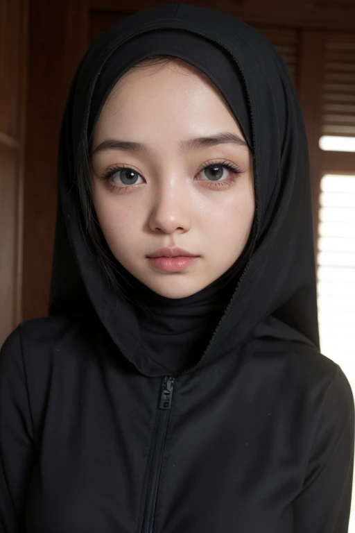 1girl, RAW photo of a 24 year old girl wearing hijab, Masterpiece, 16k, high Resolution, Ultra high Quality, super detailed background, beautiful lighting, brown hijab, solo, park, close up, Hands down, looking at viewer, Indonesia background