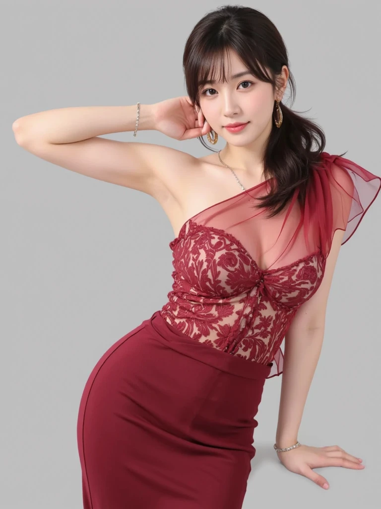 (On a table, Best quality, realistically, ultra - detailed, meticuloso, A high resolution, 8k wallpaper), Close-up portrait of a beautiful woman, Chariada, Smiling, light brown messy hair, Perfect dynamic composition, 美丽meticuloso的眼睛, Just like the cover of a fashion magazine, On campus