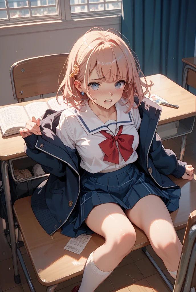 Ultra HD Photos、whole body、Accurate depiction of the human body、Schools that train sex slaves、uniform、classroom、whole bodyエスビアン、Small breasts、Lewd、Clothed masturbation、shame、Transparent love juice overflowing from between her legs、Sensuality、Feels good、Peeing、incontinence