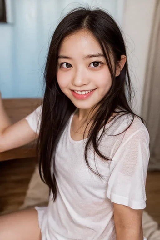 hight resolution、high-level image quality、in 8K、Real live-action、Raw photography、top-quality、masterpiece、超A high resolution、Raw photo、ren、Beautiful fece、masutepiece、((Obscene content))、For adults、charm of 、absurderes、((((Japan elementary school students))))、Japan Girl、((8years old))、((with round face))、((Tanuki face))、((Cute little face))、(((((Shy laughter)))))、de pele branca、((chubby figure))、Juvenile physique、Smaller chest、kne、 thighs thighs thighs thighs、((独奏))、fullllbody、Very nice、Lifting a miniskirt、((Pubic area))、(Mansuji)、White panty、(Photorealsitic:1.37)、Photon mapping、Realistic、Radio City、Physically Based Rendering、depth of field rally background、a picture、(((a junior idol in Japan)))、Sparkling eyes、shiny lip、too bright natural light、The Bright Sun、Too bright sunlight、(((((8years old)))))、(((Pubic area)))、(Mansuji)、((((Japan elementary school students))))(One Person、独奏), 独奏,Fulbode、 ((Wet white tank top, bare-legged,)),From below、swimming pools
