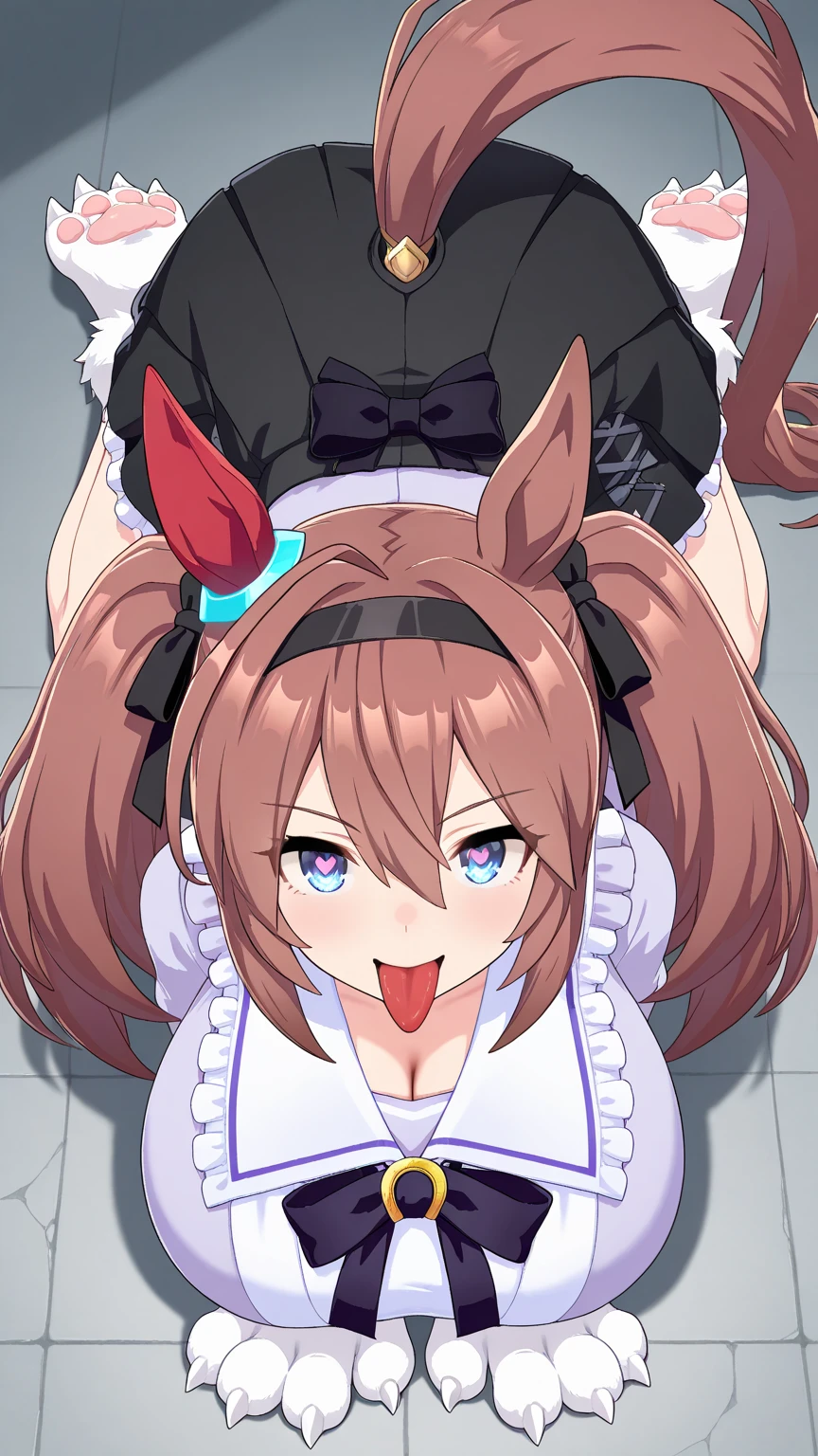 masterpiece,best quality,1girl, 1boy, nsfw, oral,,fellatio,cum in mouth,corneo_pov_oral,veiny penis,Kurisu