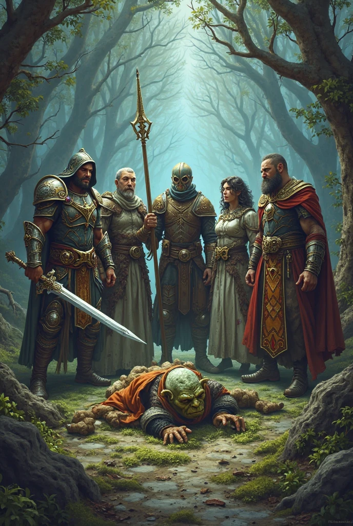 one hero, medieval scenario, and various zombies
