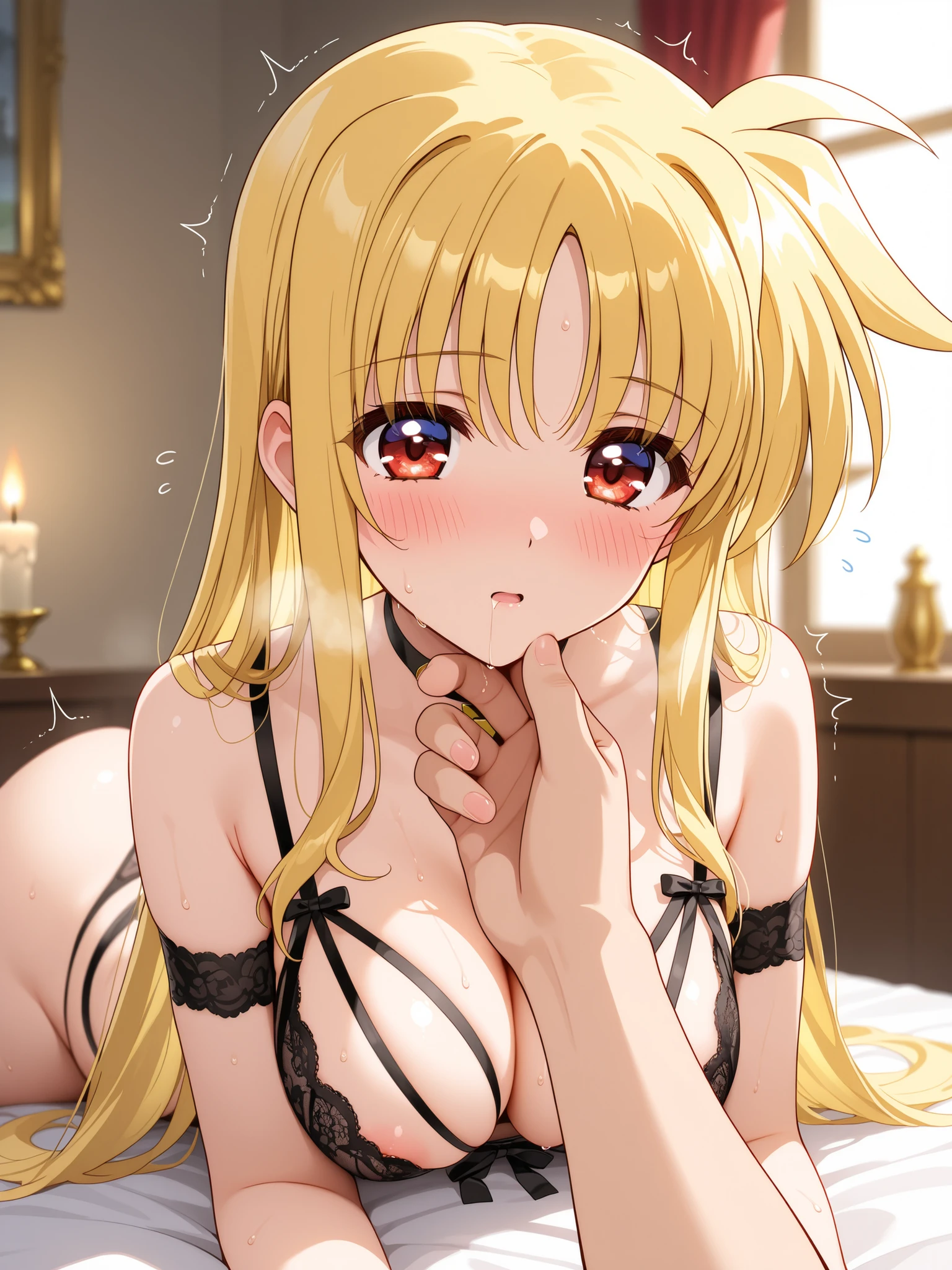 The woman is pushed down on a large bed and naked men put their dicks into her pussy and ejaculate a lot, rape her, groping her all over, gang-raping her, and a lot of semen overflows from her pussy.、((Highest quality)), ((masterpiece)), (detailed), （Perfect Face）、The woman is a Thai thai woman, wearing a gorgeous and glittering Thai traditional dress called Siwalai with gold embroidery in the streets of Thailand, and is wearing gorgeous jeweled accessories and an engagement ring.、The woman is an elegant Thai lady with green eyes and medium-long blonde hair. She is a Thai lady wearing a luxurious siwalai.