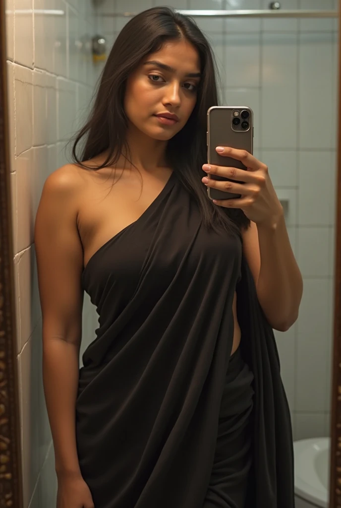 26 year indian woman, light complexion, full body image front image & wearing nighty with sexy look, hourglass body shape, having 36-32-38 figure