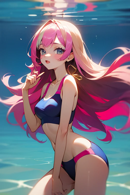 adolable，Kizi，swim wears，Pink hair，is shy，long whitr hair，Need，k hd