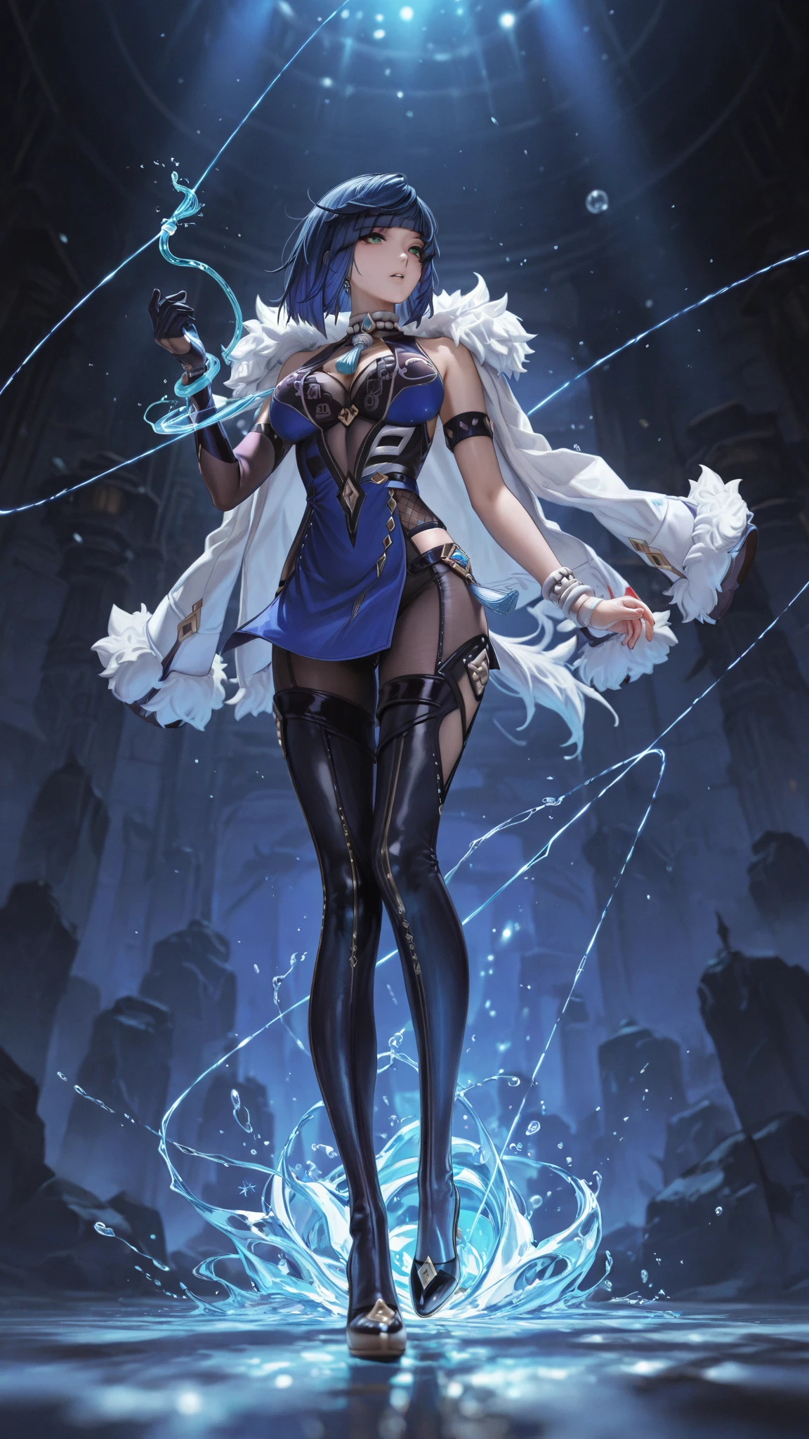 (La mejor calidad,A high resolution,Ultra - detallado,actual),Ariana Grande,(Fondo de ruinas de mazmorra en ruinas:1.4 ), Luz de cine, Highly cara detallada and skin texture , (blue eyes:1.331) , (diadema blanca:1.5), (dark cyan patternless long sleeve shirt:1.5), (microfalda:1.5), (medias:1.2), (botas:1.5), 1 mejilla natural, Piel brillante, piel blanca, piel brillante: 1.2, (labios brillantes: 1.4), (mirada avergonzada: 1.2), 17 year old woman, (of the highest quality:1.2), cinematic lighting, estilo perfecto, Hermoso rostro, rubor, glare, embarazoso, (sonrisa:1.2), (:1.2), (:1.2), (Cuerpo fascinante:1.2), solo ombligo, tiro largo, (exterior:1.5), desde abajo, (face detailed :1.4), manos perfectas: 1.5, (solo), (dynamic pose), (colores brillantes) 