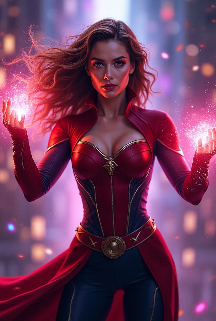 Flying hat and Wanda Maximoff