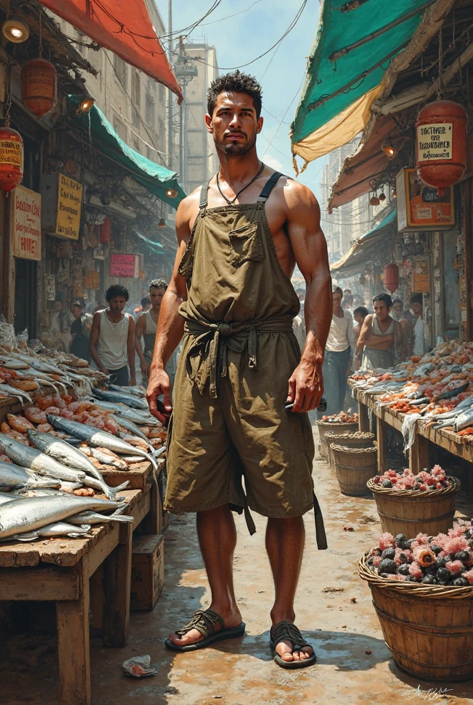 An image like where is waldo but it is a bogan backpacker with tattoos in thailand