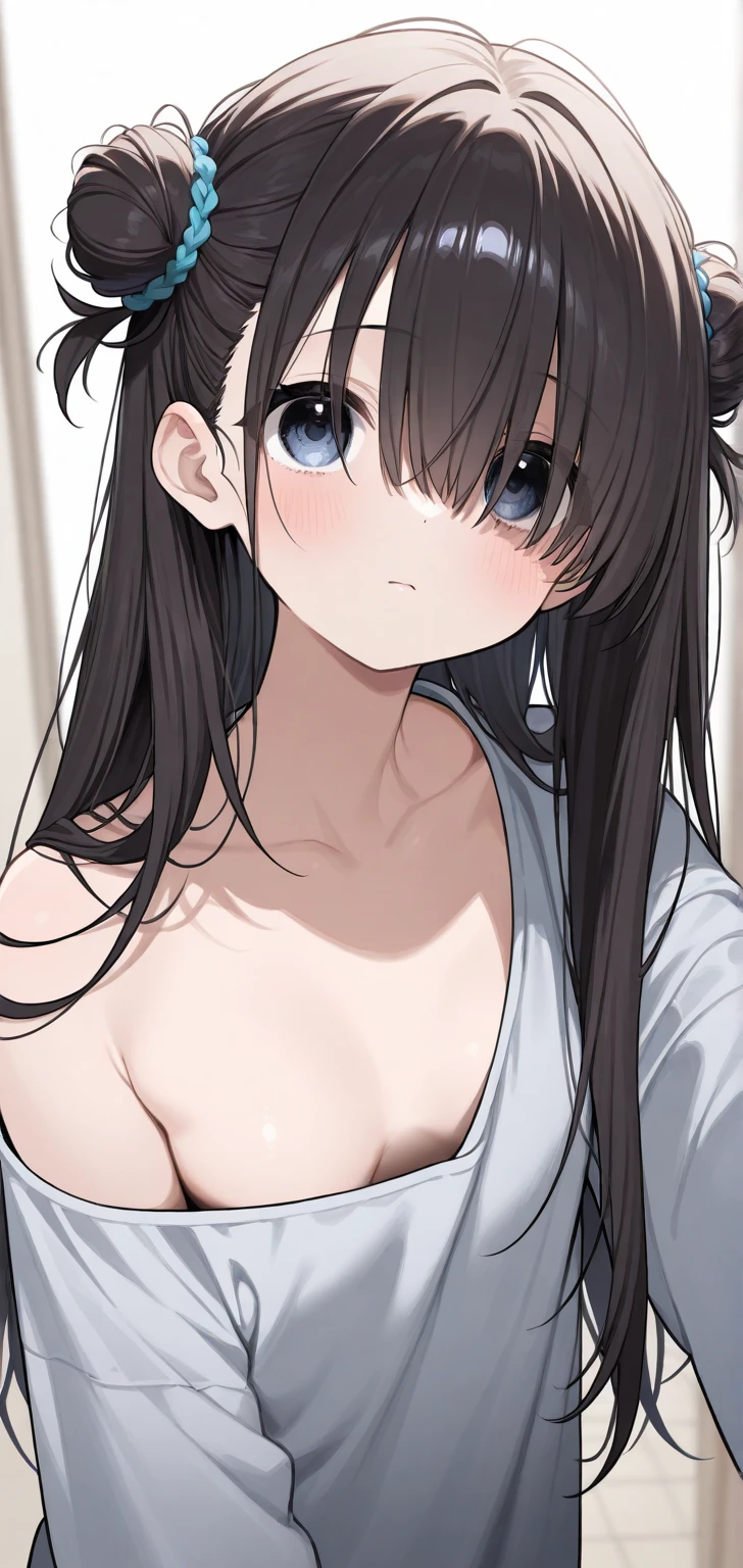 1girl and 1male,Armpit sweat,Shyness,clear,topless,High exposure,Her arms were tied、Suspended by a rope,A man tickles his girlfriends armpits