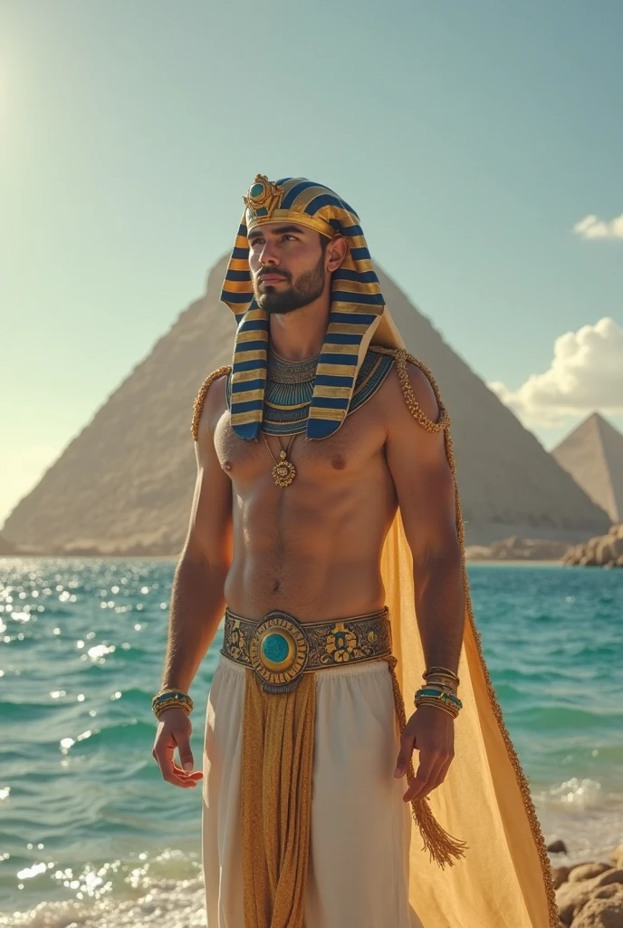 ((cheerful ((tanned and chubby ((Egyptian)) man)) sitting poolside while looking at sunrise at peace, (wearing detailed swimming trunks), (wearing necklace), (cannabis flower tattoos on arms and legs), high quality photo, sitting quietly poolside (with copious potted cannabis sativa plants surrounding pool during foggy sunrise)