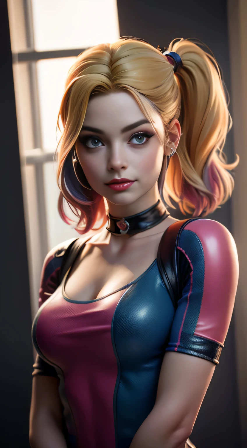 Margot Robbie as Harley Quinn in Suicide Squad, corpo inteiro, soft-lighting, dinamic angle, lifelike lighting, foto de Robert Adams, (textura natural da pele, hiper-realismo, luz suave, clear: 1.2), (detalhes intrincados: 1.12), obra-prima hdr, melhor qualidade, (foto altamente detalhada: 1.1), 8k, fotorrealista