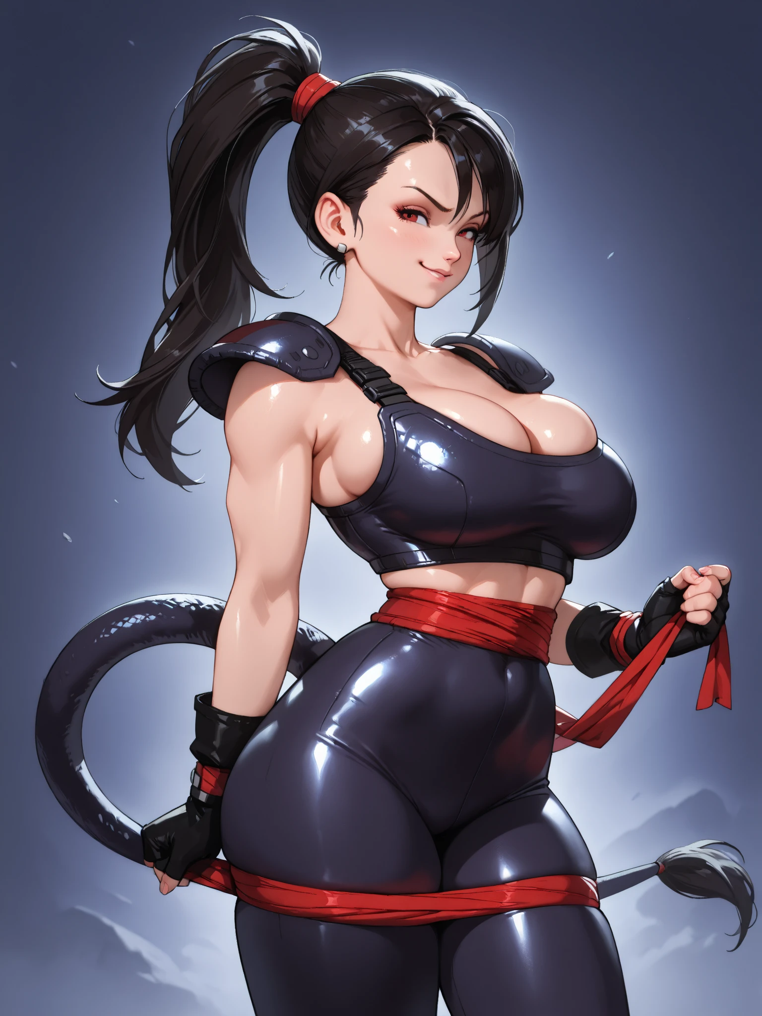 1girl and 1dragon,cool,bigbreast,cleavage,she is dark angel,she has wing,back to dark dragon,blue,red,white