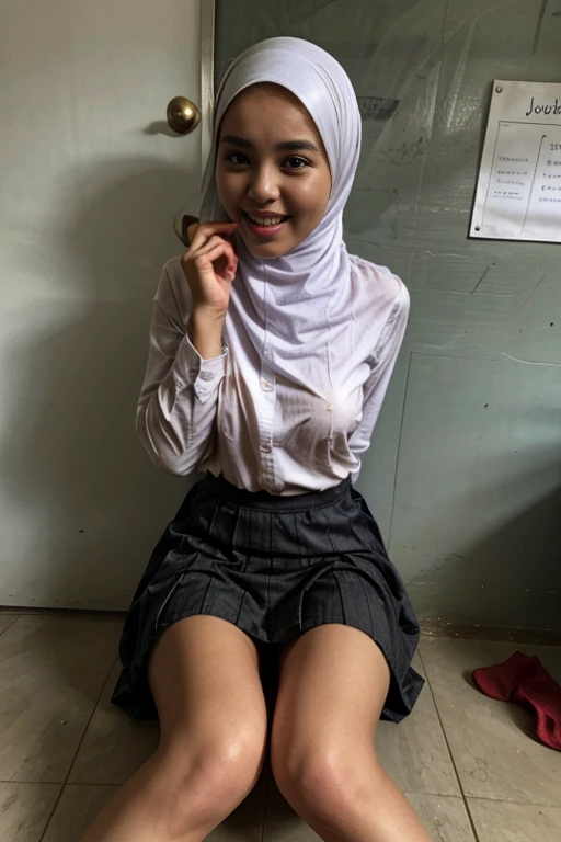 Young japanese girl, small girl, primary school , children, kids, realistic, high detail, beautiful, innocent, ultra hd, perfect anatomy, naked , nude, beautiful girl, white hijab, wear hijab, high quality, ultra high detailed, sex, threesome, vaginal, anal, girl sex with many boys, wear round glasses, dreamy face, smile, innocent hairless pussy, threesome, cowgirl, spread legs,
