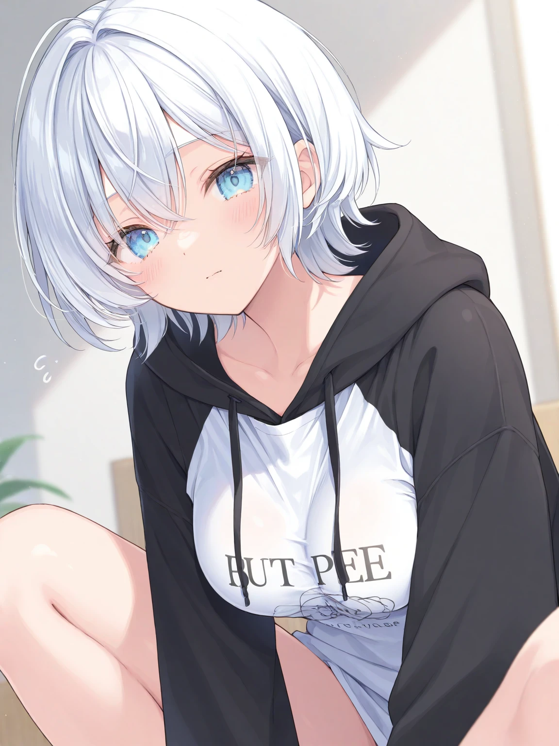 score_9, score_8_up, score_7_up, score_6_up, score_5_up, score_4_up, 1girl, Qiqi (genshin_impact), genshin_impact, small breasts, collarbone, breasts focus, floox style, \\\\\ jacket,, open clothes, light blue jacket, light blue track suit,, sportswear, standing, track jacket, light blue track pants, track suit, \\\\\ steam, steaming body, sweat,, rating_explicit, high resolution, deep breath, head out of frame, grey background, solo, nipples, (loli:1.2), finger to mouth, ?, sleepy person, light purple hair, short hair, magenta-colored eyes