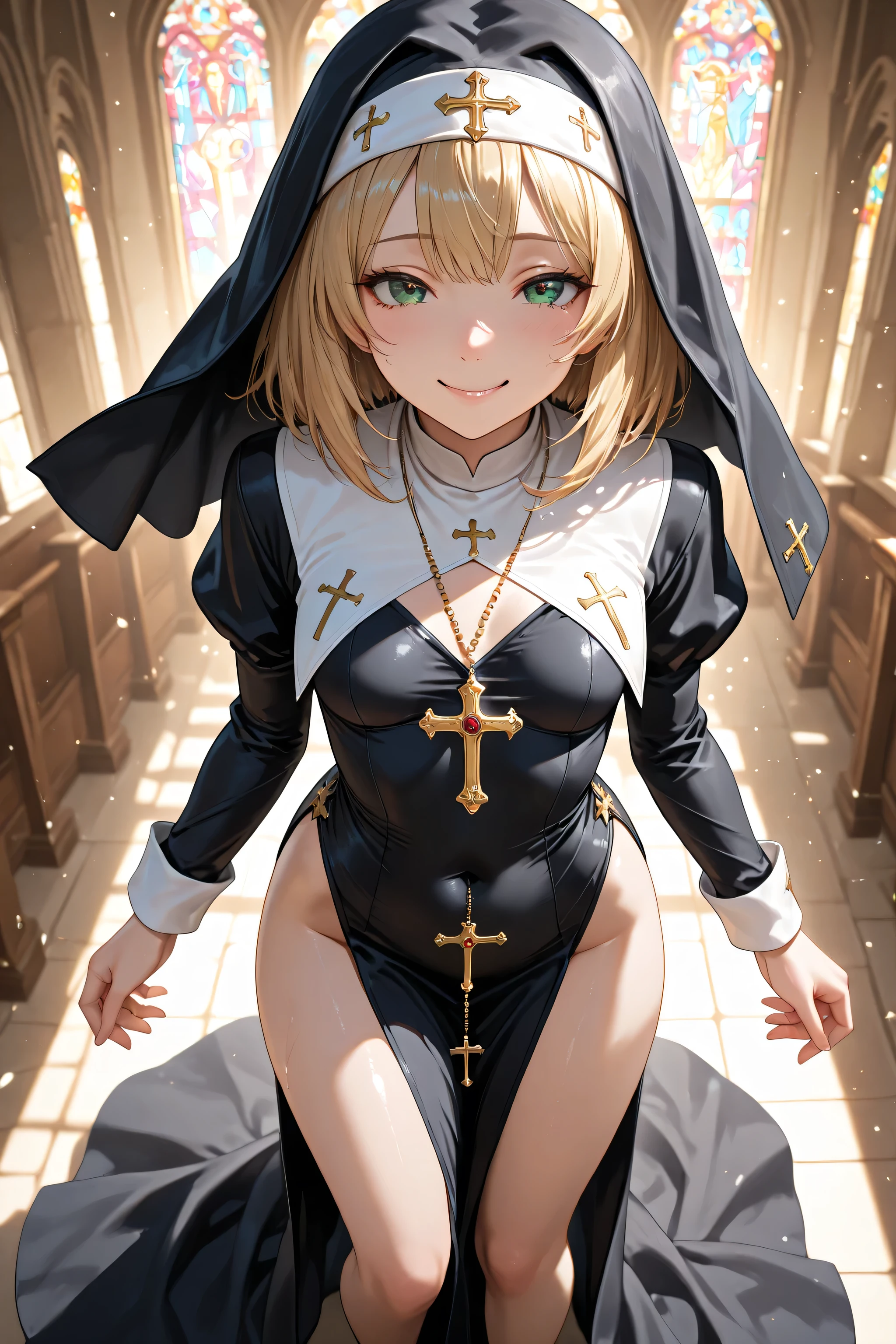score_9,score_8_up,score_7_up,
(masterpiece,best quality,ultra high res:1.1),uncensored,prefect lighting,side_light,rating_explicit,BREAK 
1girl,20yo,168cm height,
(sweat and pure:1.1),
<lora:neg4all_bdsqlsz_xl_V7:1>,<lora:RMSDXL_Enhance:1>,
<lora:Rembrandt Lighting Style:1>,Rembrandt Lighting Style,
<lora:j1_XL_0_:1>,j1,
<lora:sinnun_XL_0_-000007:1.2>,sinnun,nun,
revealing clothes,black footwear,underboob,cross,covered navel,leotard,spread legs,squatting,
the roman colosseum in the background,