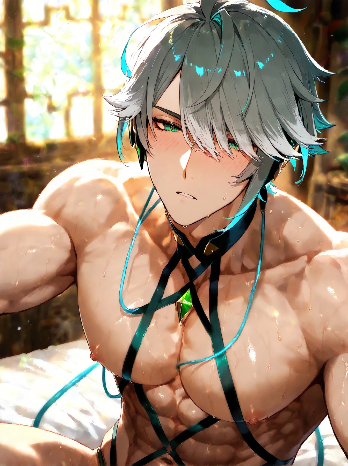 (masterpiece,Best quality,H),Naked Boyss,Small Mouth,Very shy,blush,Shy,Shy,White sticky substance on the body,,muscular,delicate eyes,nakedness,(nakedness),blue eyes,naked露上身,upper body body,(Fluorescent lamp),(a color),((White background)),((2 male生, 2 male, 12th)), Boys, blush, Cat ear, night, Well-defined abs, sweat, wet, naked, , ((Rear entry, Make love, , Hunchback, Anime art style))