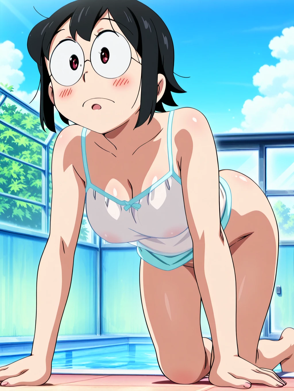 1 girl, photo assignment, model, magazine cover, beautiful model, cute, small, perfect hands, Loli,chubby,plump,chubby body, in underwear, knee pose, hands-free, masterpiece, full body, armpits, provocative look, ahegao, gravure model, beautiful photography, hd, perspective from above