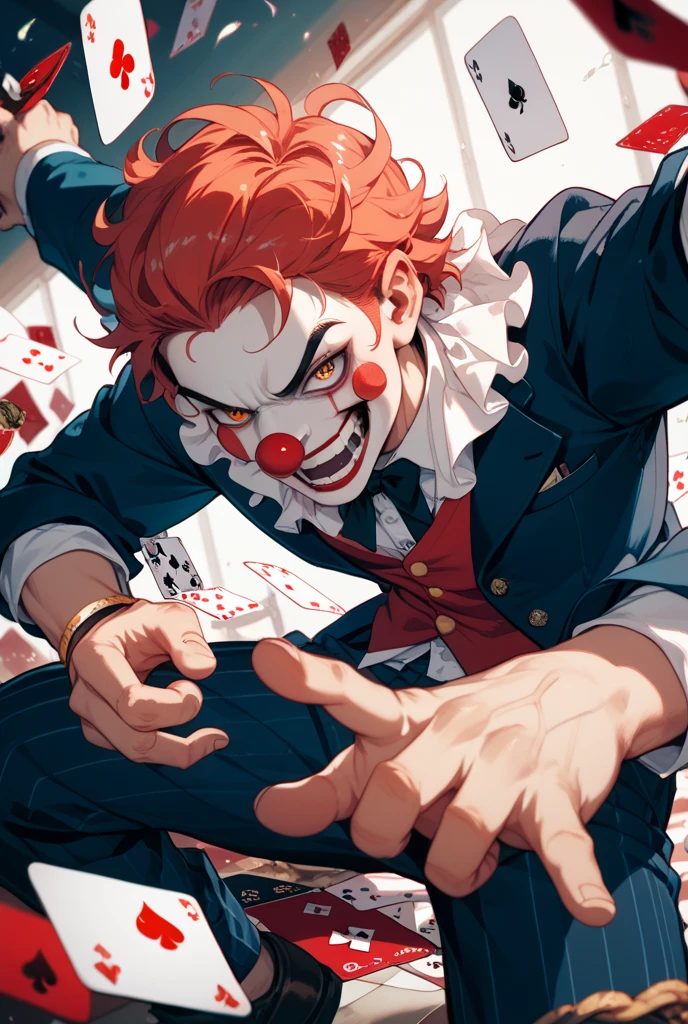 Man、Face clown body、Clown with red nose