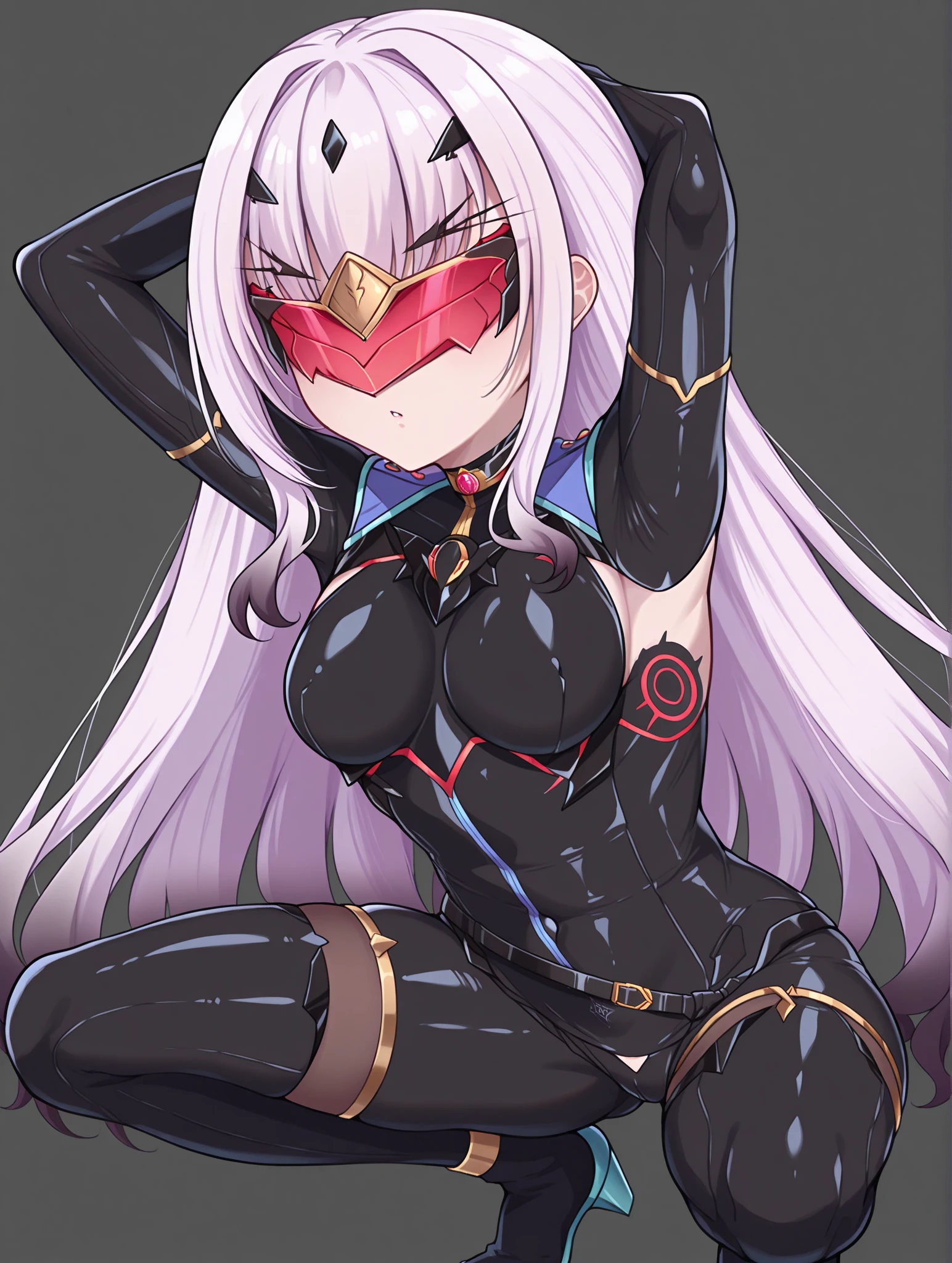 (((Thumb, index finger, middle finger, ring finger, little finger))), (((hands_up, double piece_sign, double_v:1.1, two fingers up))), hood, jacket, (((body suit))), black clothes, black wear, (((black tights))), weapon, cowboy shot, (((blindfold))), beautiful face, masterpiece, super fine illustration, ultra high res, masterwork, best quality, cg unity 8k wallpaper, official art, ultra detailed, squatting, full face blush, smile broadly, evil smile, fucked silly, vulgarity, rape face, open legs, groin, spread legs, head to toe, super detailed skin, open mouth, stick out tongue, long tongue, tongue out, tongue, gleaming skin, oil skin, shiny skin, breasts, black loafers, groin focus, happy, perfect hands, (((perfect fingers))), bangs, perfect anatomy hands, ultra detailed beautiful hands, ultra detailed beautiful fingers, fingertip, clothed,　open legs, groin, spread legs, squatting, string panties, (((breasts skin tight))), extremely detailed beautiful hands, extremely detailed beautiful fingers, outdoor, road background, Alleyway, highly detailed hands, highly detailed fingers, finely detailed hands, finely detailed fingers, super detailed hands, super detailed fingers, frown, furrowed blow, Street light, shiny background, asphalt, five fingers, 5 finger, exquisite detailed hands, exquisite detailed fingers, hyper detailed hands, hyper detailed fingers, tightly gloves, black gloves, shiny clothes, pantyhose, symmetrical hands, sweat, even hands, symmetrical fingers, even fingers,　(((palm of the hand))), (((hands_up, double piece_sign, double_v:1.1, two fingers up))),
