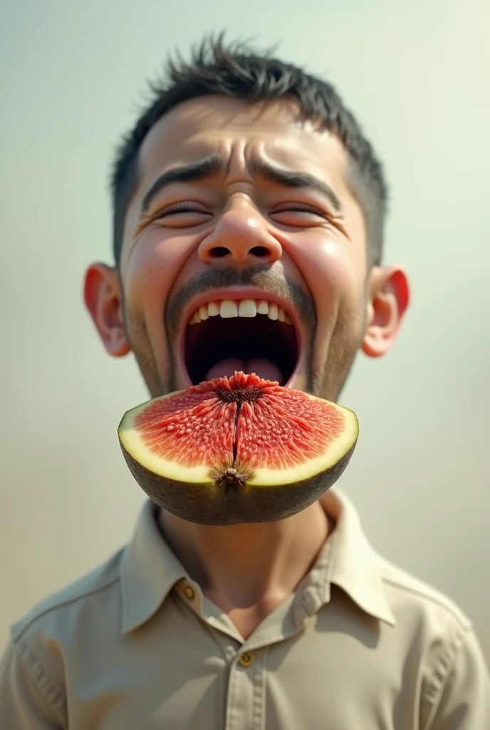 Man eating what he thinks 
