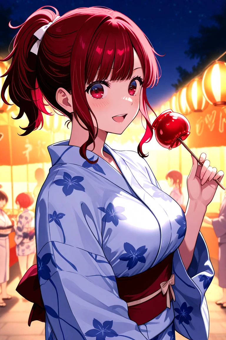 Super detailed, ((one personの少女)), (Pale skin:1.4), Pastel colored gal, (Heavy makeup), (Professional Lighting) Super detailed, absurdes, 8K, Beautiful Face, (Laugh shyly), ((Teasing Smile:1.8)), ((wink:1.7)), (Laugh with your mouth wide open),((Tilt your face:1.6)), View your audience, ((Bright red cheeks:1.6)),Glossy Red Lips, ((Big Breasts:1.6)),  ((Take off:1.2)), noon,  Shrine Festivals,stall, ((Licking a candy apple stick:1.3)), ((Anime style background)),masterpiece, Highest quality, so beautiful,up to date, complex details, (Pink long nails), (nail art), (ring),(bracelet), (Floral Choker),AI-generated, complex,High resolution, Highest quality, super high quality,3D Images、3D Images,one person,Pastel pink long hair,(High Ponytail), (Wavy Hair:1.3), Pastel colored anime woman posing for a photo, ((fine grain、blue eyes、Glowing Eyes:1.4)), (Squint your eyes:1.1), (one eye closed:1.6), a hyperRealistic , hyperRealistic , Realistic,Anime woman with long pastel pink hair, Smooth anime CG art, A girl wearing a gorgeous kimono in pastel colors, ((Pastel-colored furisode)),(Pink large floral pattern), (Side bust),  Long flower hair ornament,Floral Earrings, Mature Body, expensive,Tight waist,((From the side)), ((Leaning forward:1.2)),