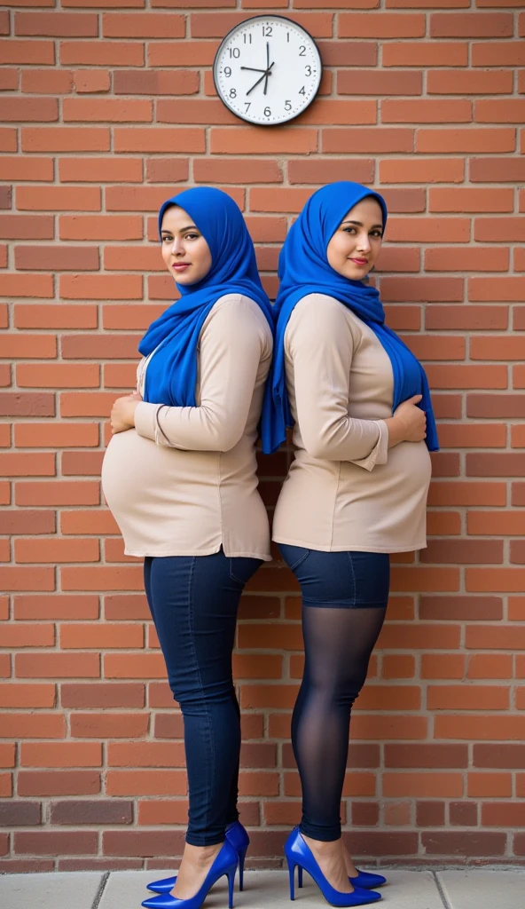 white hijab fat chubby fat beauty talking to skinny girl