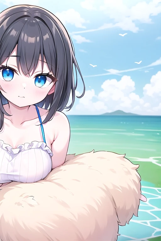 anime girl with cat ears and a bikini posing for a picture, artwork in the style of guweiz, makoto shinkai and artgerm, detailed digital anime art, guweiz, ilya kuvshinov. 4 k, guweiz on artstation pixiv, guweiz on pixiv artstation, artgerm and atey ghailan