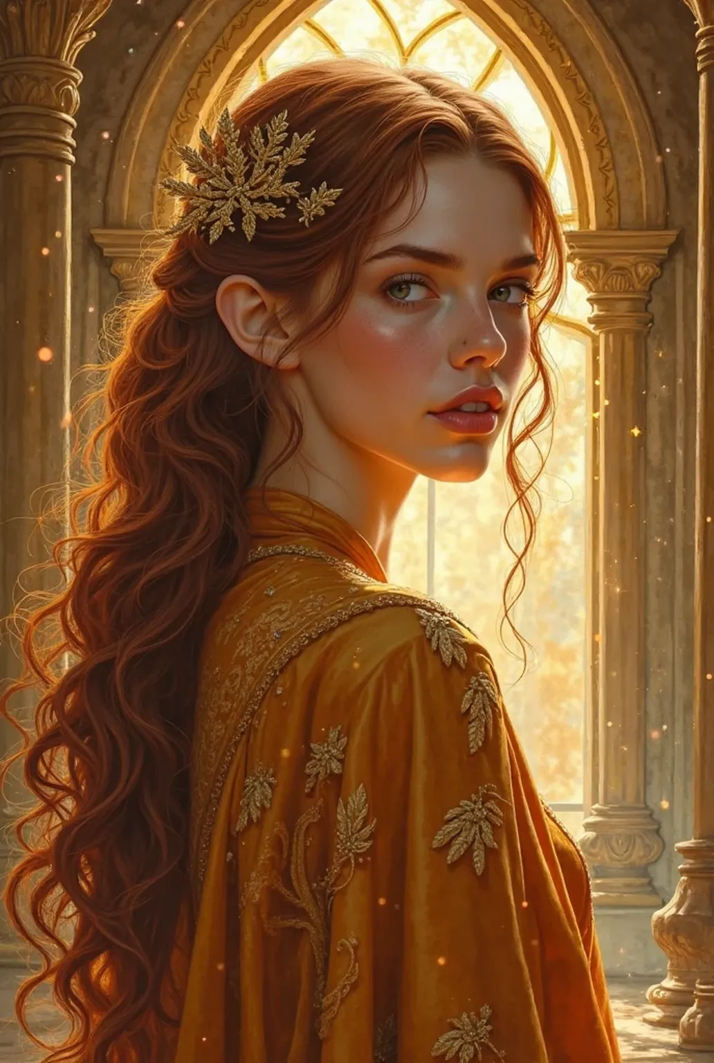 Hermione Granger, full body, griffindor room, witch, Hogwarts, detailed artistic photography, beautiful detailed face, dreamy, bright, backlit, glamour, brightness, shadows, oil on canvas, brushstrokes, smooth, ultra high definition, 8k, unreal engine 5, ultra sharp focus, artgerm, loish, sf, intricate art masterpiece, menacing, matte paint movie poster, golden proportion, trends in cgsociety, intricate, epic, highly detailed, vibrant, cinematic character rendering production, ultra high quality model --auto --s2