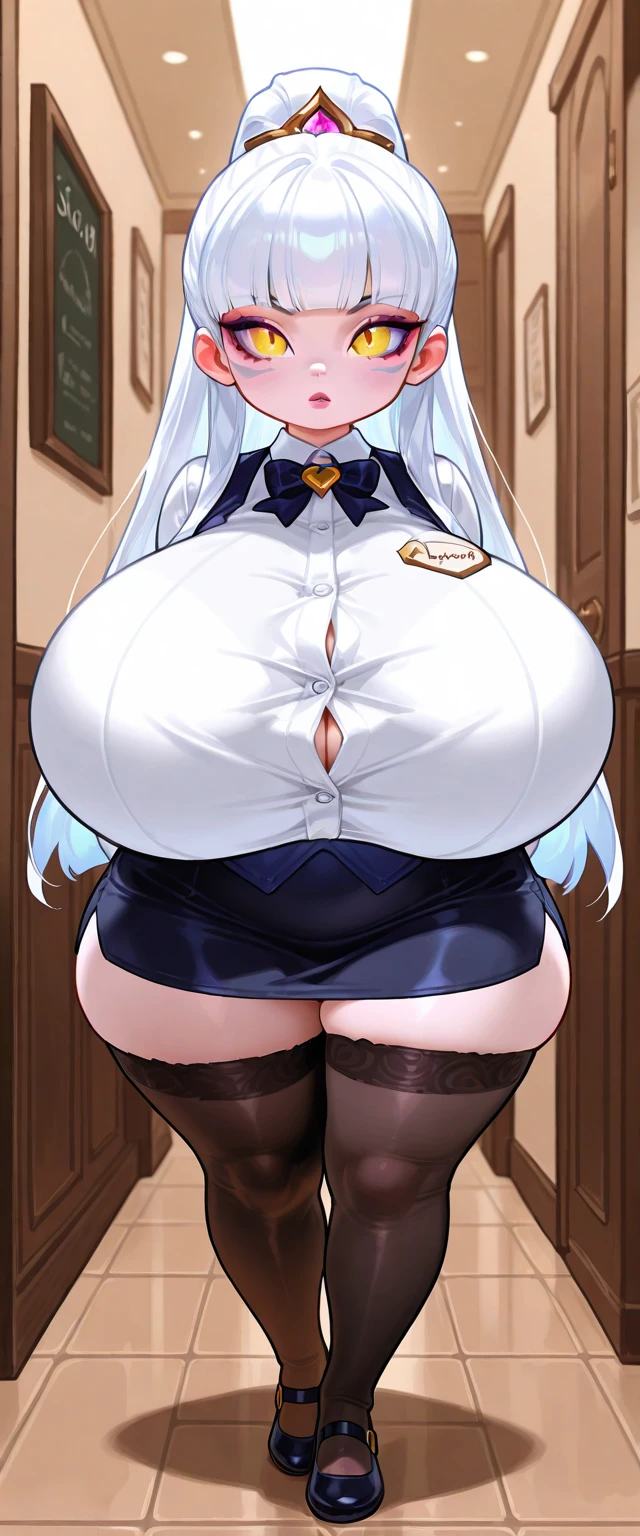 Pantyhose, gigantic breast huge breast,white shirt, over size shirt