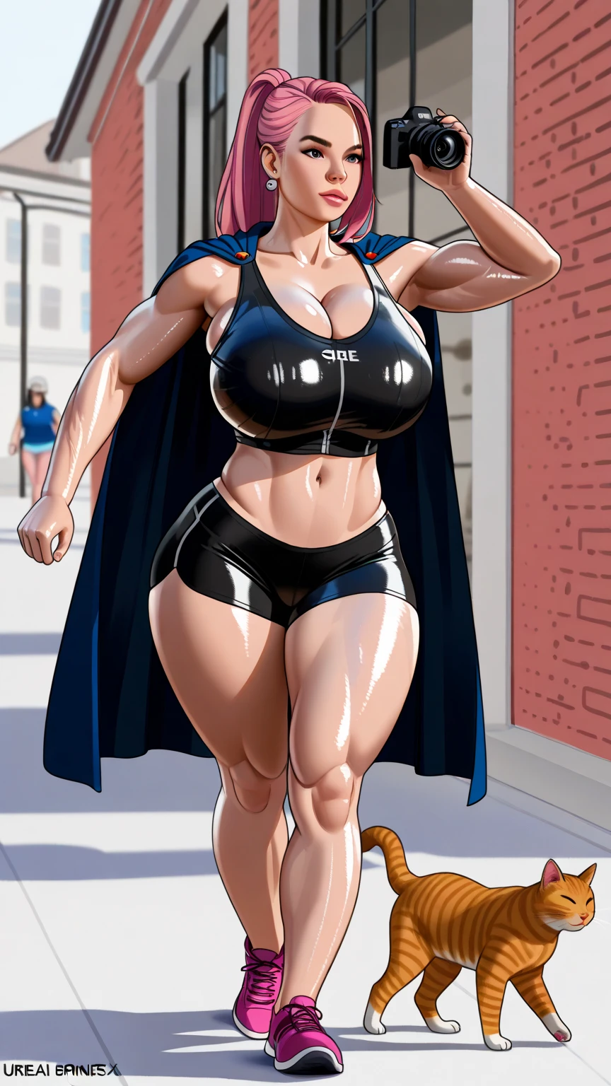 araffe woman in a green top and jeans holding a purse, skinny waist and thick hips, wearing a sexy cropped top, she has a jiggly fat round belly, with teal clothes, wearing tight simple clothes, thicc, wearing a cropped tops, wearing a low cut tanktop, her belly button is exposed, wearing crop top, wearing a cropped top,yellow hair