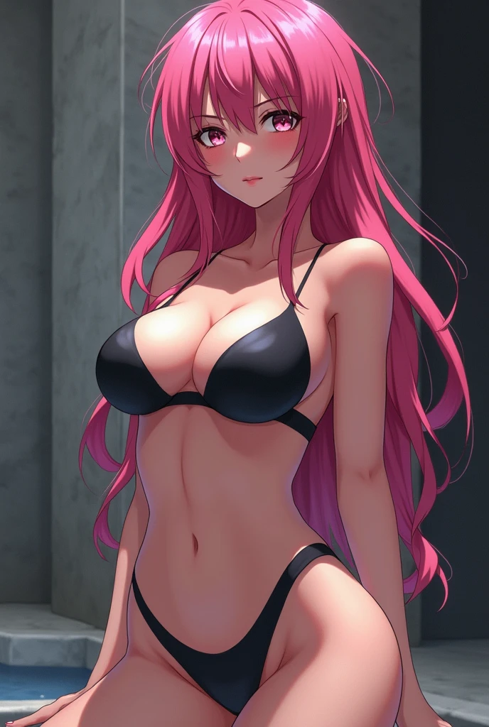 (((1 girl))), (wearing red Santa hat), (Milim Nava of tensei shitara slime), (pink hair twintails), (blue eyes), medium chest, (nails painted black), perfect hands , (((a very sexy red bikini))), (((full body view))), (in a motel room), (((beautiful and muscular legs))), thin waist, muscles in the abdomen, full body photo, red high heel shoe, (making sexy pose), (HDR), eye reflection, extended eyes, extended eyes, Moody, anime, minimalism, anime style, ray tracing, cinematic lighting, cinematic lighting, glare, glare, JPEG artifacts, bright light, divine rays, ray tracing, drop shadow, panorama, Sony FE, from behind, underneath, underneath, UHD, master piece, precise, precise, anatomically correct, super detailed, high quality, best quality, very high, 16k