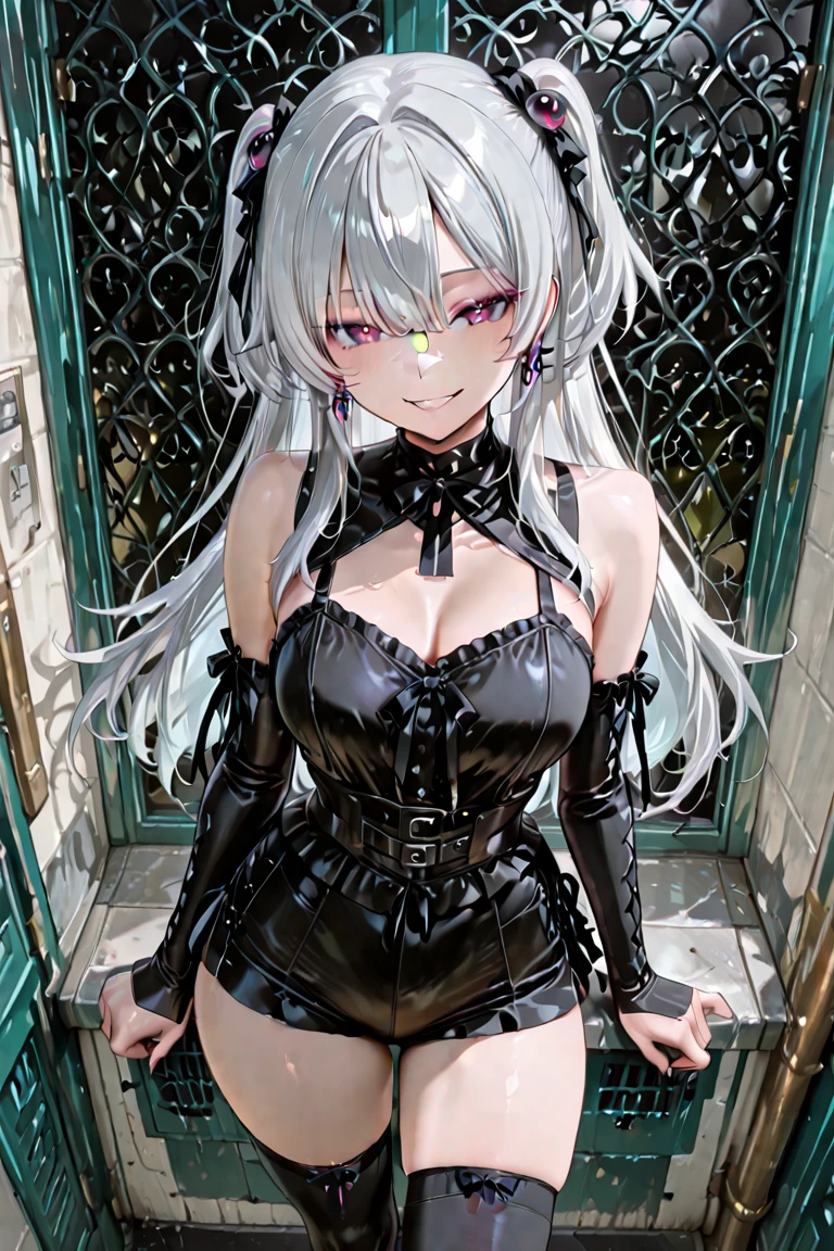 (((Best Quality, 8K, 32K, masterpiece, 1.2)))),{{solo}},nsfw,{{{Artist: Torino Aqua's style}}},((perfect beautiful face:1.2)), slender body, bdsm, restrained, bondage, chastity belt, shackled , bright clear room, ((a lot of public hairs:1.3)), embarrassed, leaking pussy juice from pussy through chastity belt,