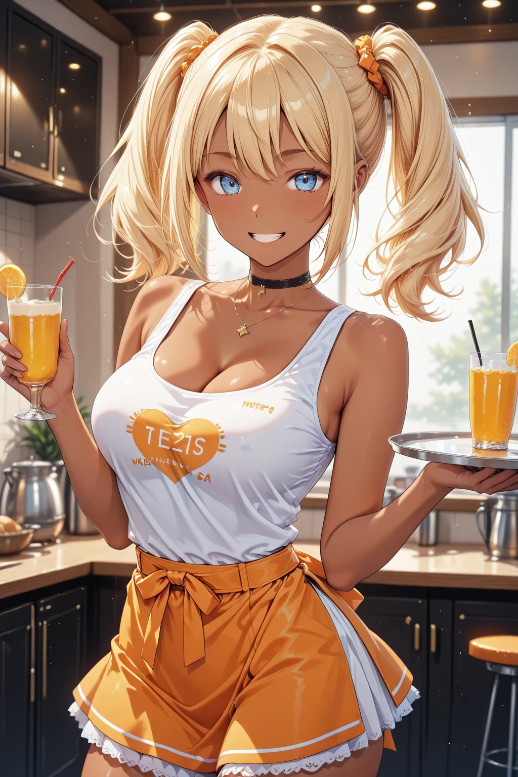 (( ภาพA calm face )) ((Highest quality)), ((masterpiece)), (detailed), young woman ,Cat ear ,Yellow Hair , Beautiful girl hair , According to Green , Hot costumes, Jeans Skirt , bright , Big Breasts , Large waist, A calm face ,sexy,outpost