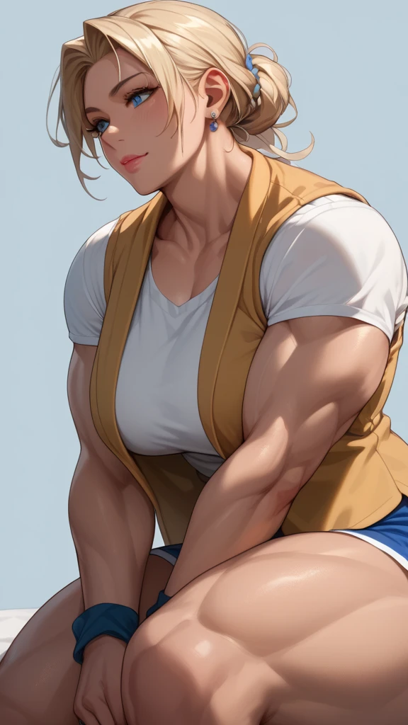 Artistic Female Detective、((Super huge breasts 999))、Ahoge、braid ponytail、Laugh、musculature、Muscular beauty、Physical beauty、Muscle Contest,