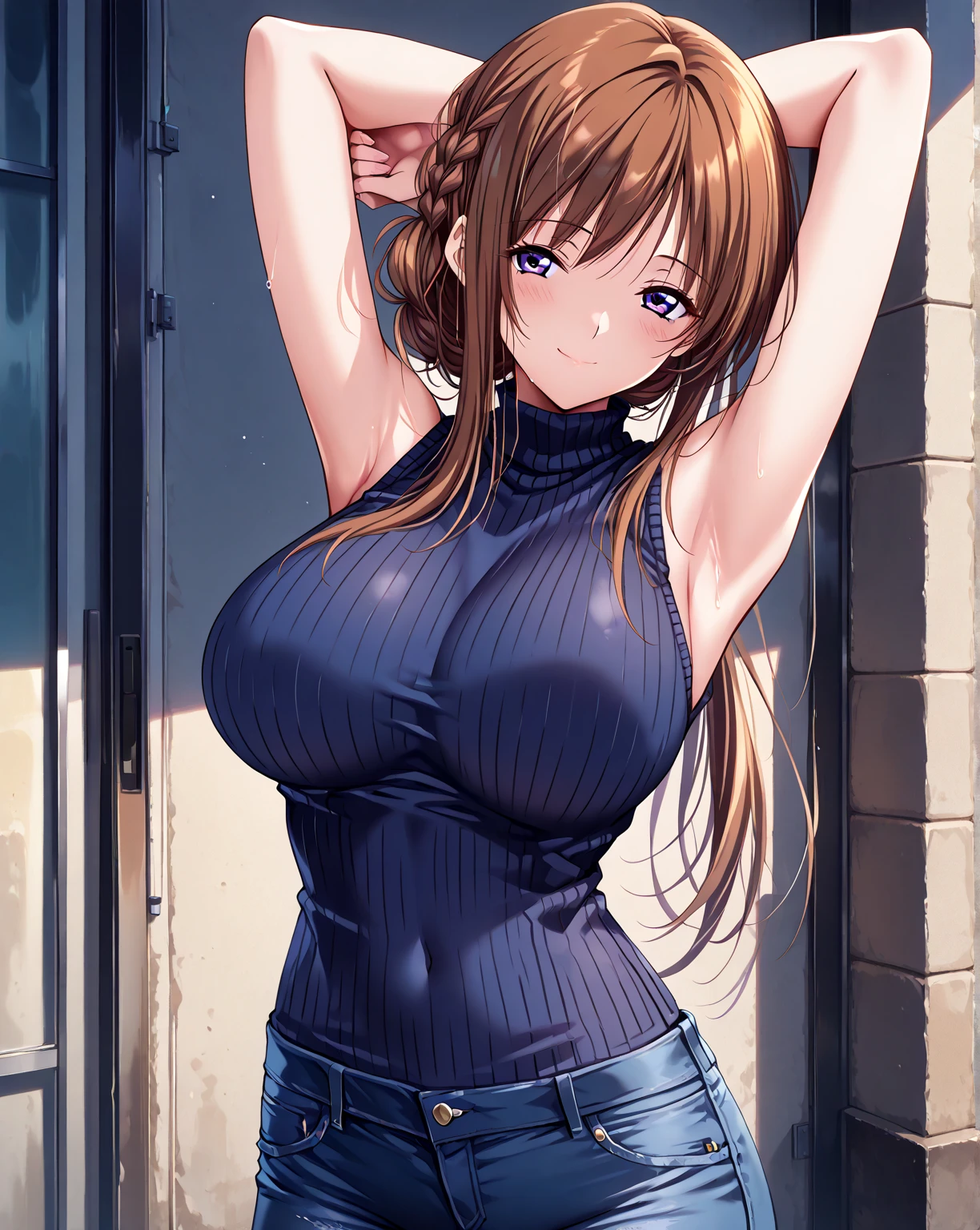(Highest quality:1.2, Very detailed,  High detail, Ultra-high resolution, High Contrast, masterpiece:1.2, Highest quality, Best aesthetics), (Small face), (Very detailedな肌:1.2), (1girl, daiwa scarlet \(umamusume\), umamusume), (Slim figure:1.4, Woman with slim body and large breasts), Beautiful Eyes, Glossy lips, Glowing Skin, Beautiful thighs, Embarrassing, blush, Lovely, Close one eye, With tears in her eyes and her mouth open, drooling, School Swimsuit, Mature Body, Perfect Fingers, Five Fingers, (Shower room, I take a shower), Water droplets on the glass,