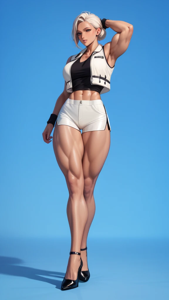 (Masterpiece, plain background:1.2) 1sologirl standing straightforward symmetrical wearing only whitish heels 👠 silver white hair 😍 👌 😀 ✨️ ♥️ ❤️pupils eyes symbol, long red fluffy bunny ears, luna konosuba