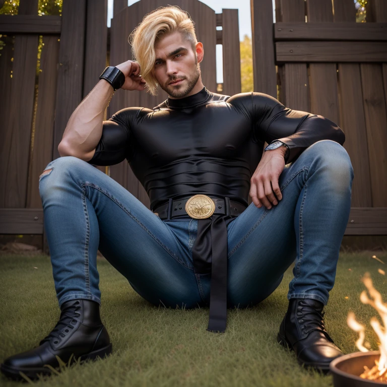 Christopher Hemsworth, athletic physique, muscles, space pirate, auditioning for the role of a space pirate, naked to the waist, tattoos on the body, long hair, bandages on the body, bandaged wounds, angry and preparing for battle, plastic bright armor details, tattoos on the body, full-length, full body, space, ship cabin, a lot of details, meticulous detailing, ultra detailing, the atmosphere of a good fairy tale